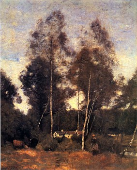Work: Jean Baptiste Camille Corot Clairiere du Bois Pierre, aux Evaux, Près Chateau-Thierry, 1855-65